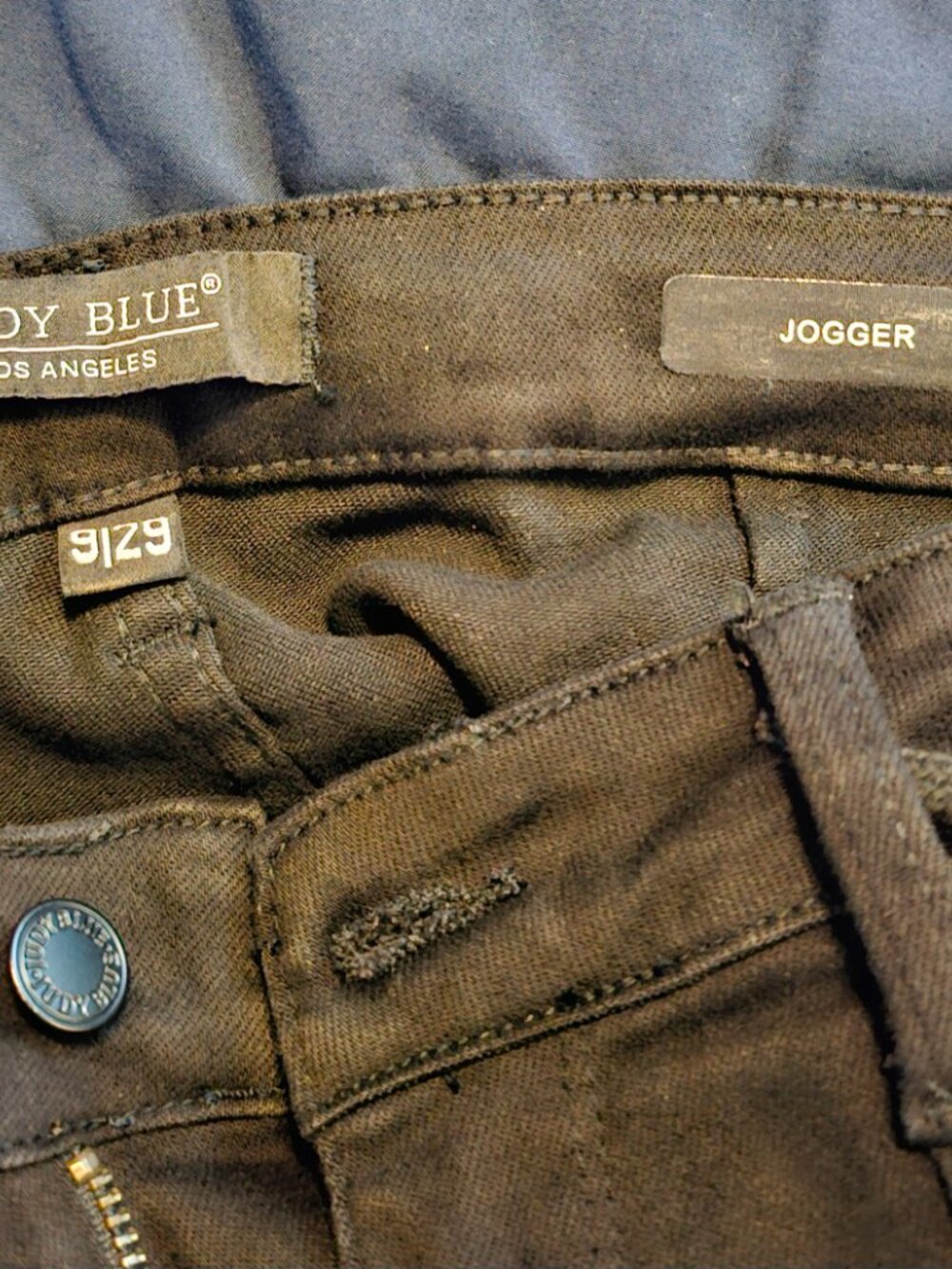 High waisted black stretchy denim joggers, straight leg, Judy Blue, sz 9 - Picture 2 of 3